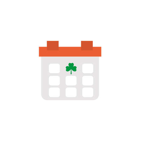 calendar reminder st patrick day, flat style icon vector illustration designのイラスト素材