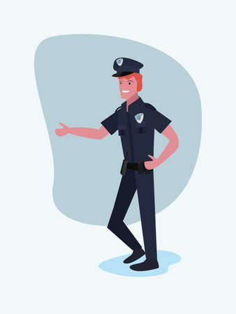 policeman profession labour day vector illustration designのイラスト素材