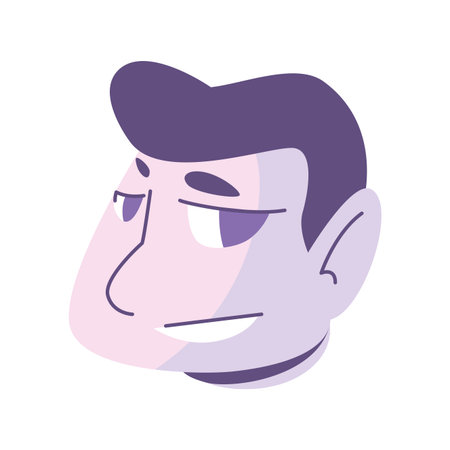 head of man smiling on white background vector illustration design