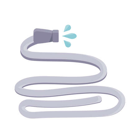 water hose icon over white background, flat detail style, vector illustrationのイラスト素材
