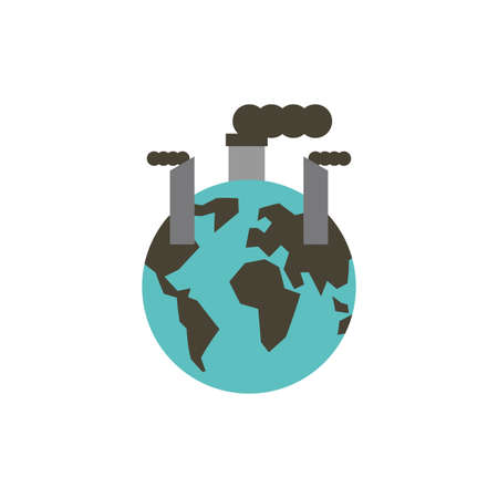 World chimney and smoke design, Pollution factory environment dirty danger industry plant chemical and toxic theme Vector illustrationのイラスト素材