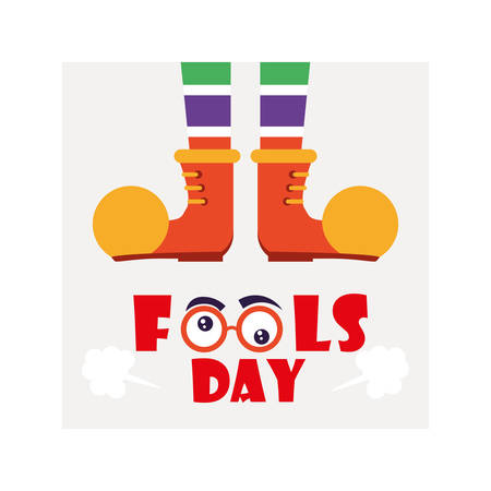 card with label april fools day, humorous party vector illustration designのイラスト素材