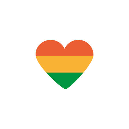 flag heart shaped, flat style icon vector illustration designのイラスト素材