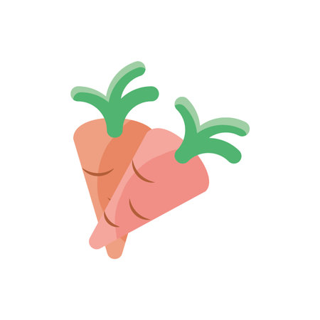carrots over white background, flat style icon, vector illustration