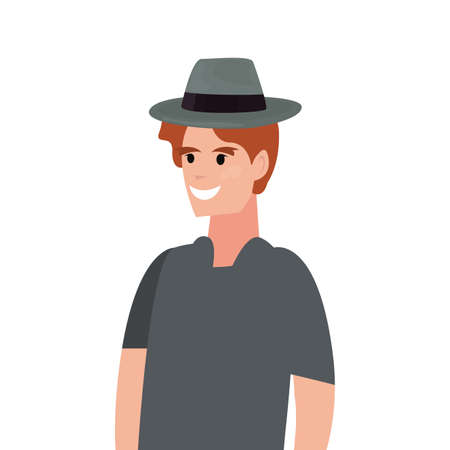 man wearing hat happy fathers day vector illustrationのイラスト素材