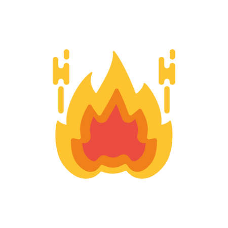 Flame design of Fire bonfire hot burn light flammable heat and campfire theme Vector illustrationのイラスト素材