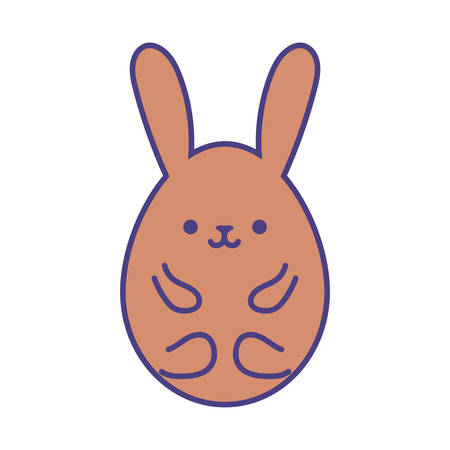 Happy easter rabbit egg flat style icon design, Spring decoration holiday greeting ornament celebration festive season tradition and festival theme Vector illustrationのイラスト素材