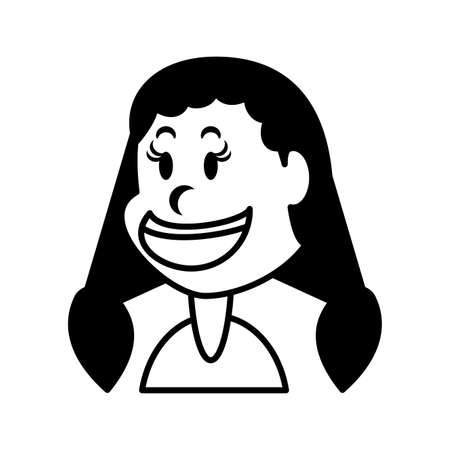 cute girl smiling on white background vector illustration designのイラスト素材