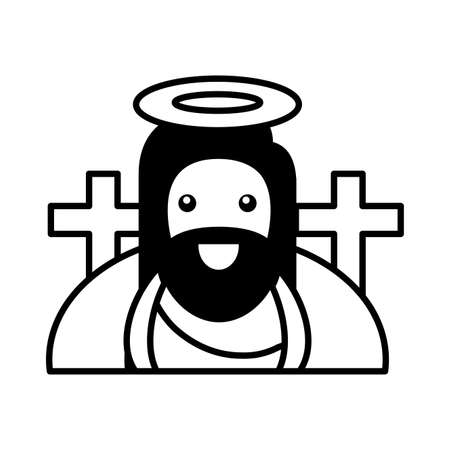 jesus christ religious symbol on white background vector illustration designのイラスト素材