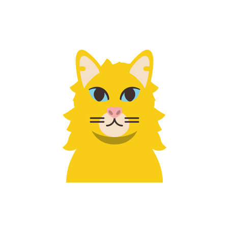 Cute yellow cat cartoon design, Animal pet kitten domestic feline kitty mammal beautiful and portrait theme Vector illustrationのイラスト素材