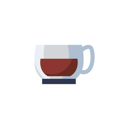 Coffee glass design of time drink breakfast beverage shop morning store aroma and caffeine theme Vector illustrationのイラスト素材
