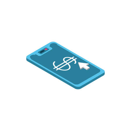 smartphone of money financial item banking commerce market payment buy currency accounting and invest theme Vector illustrationのイラスト素材