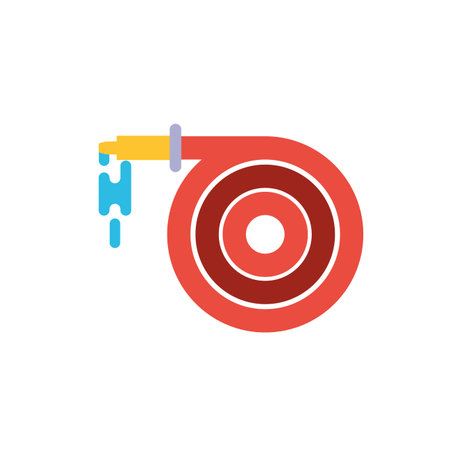 Fire hose design, Emergency rescue save department danger help safety and aid theme Vector illustrationのイラスト素材