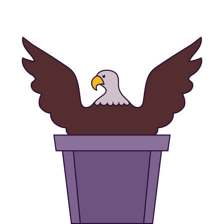 Eagle over podium design, Usa happy presidents day elections united states america independence nation us country and national theme Vector illustrationのイラスト素材