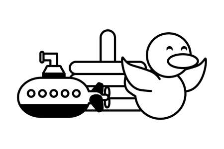 toys for small children, wooden and plastic toys vector illustration designのイラスト素材