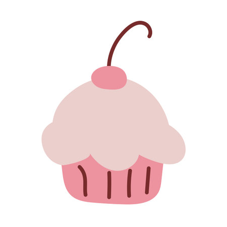 delicious and fresh cupcake on white background vector illustration design