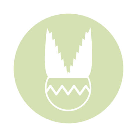 houseplant with potted, block and flat style icon vector illustration designのイラスト素材