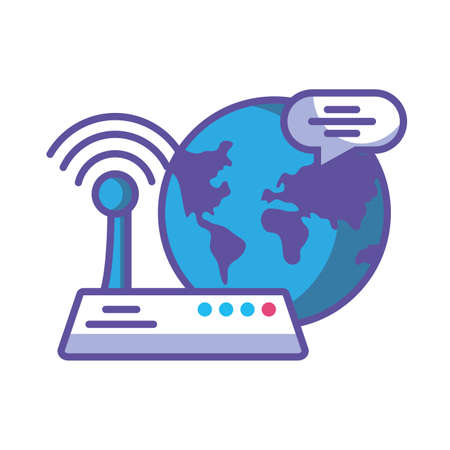 elements of the digital world on white background vector illustration designのイラスト素材