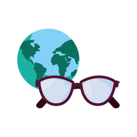 world eyeglasses happy fathers day vector illustrationのイラスト素材