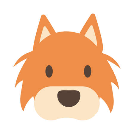 head of cute dog on white background vector illustration designのイラスト素材