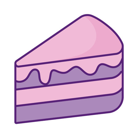 piece of cake icon over white background, flat style, vector illustration