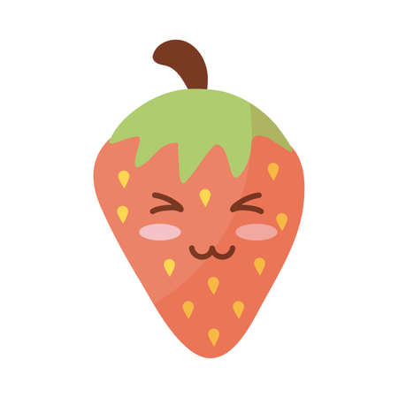 fresh and delicious strawberry on white background vector illustration designのイラスト素材