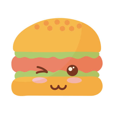 delicious burger on white background vector illustration designのイラスト素材