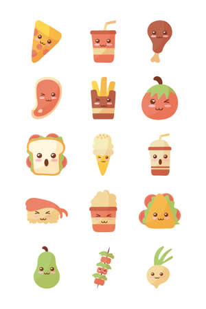 set of icons food on white background vector illustration designのイラスト素材