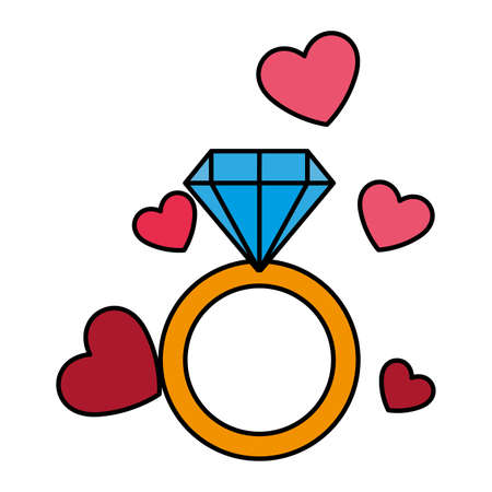 diamond engagement ring, valentines day vector illustration designのイラスト素材