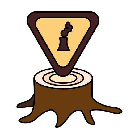 tree stumps showing deforestation on white background vector illustration designのイラスト素材