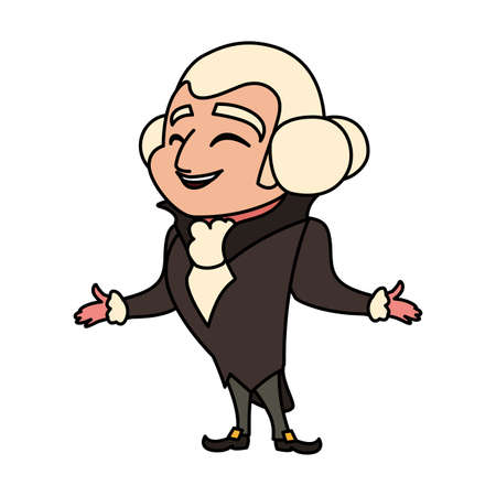 president george washington on white background vector illustration designのイラスト素材