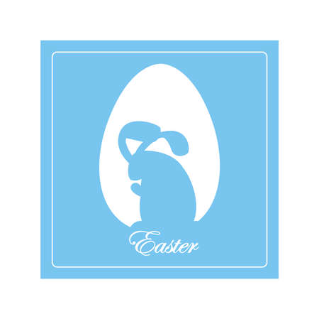 easter label with eggs, greeting card vector illustration designのイラスト素材