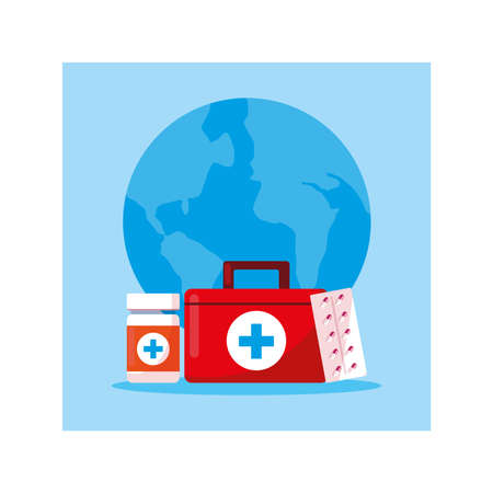 first aid kit medical, health day vector illustration designのイラスト素材