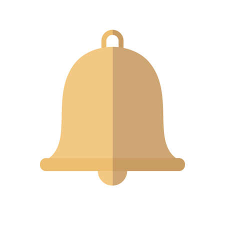 bell icon over white background, flat style, vector illustrationのイラスト素材