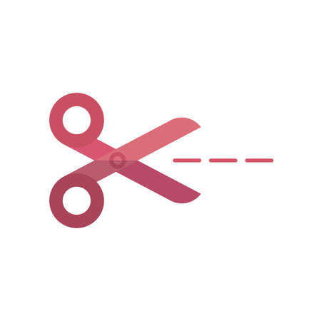scissors icon over white background, flat style, vector illustrationのイラスト素材