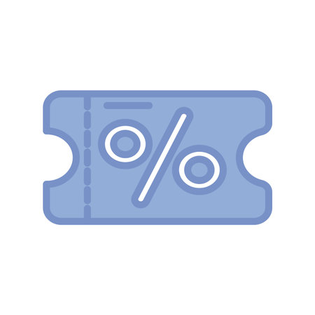 sale coupon icon over white background, blue outline style, vector illustrationのイラスト素材