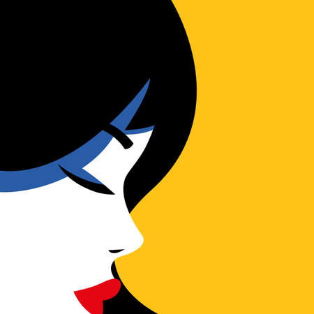 portrait of abstract young woman vector illustration designのイラスト素材