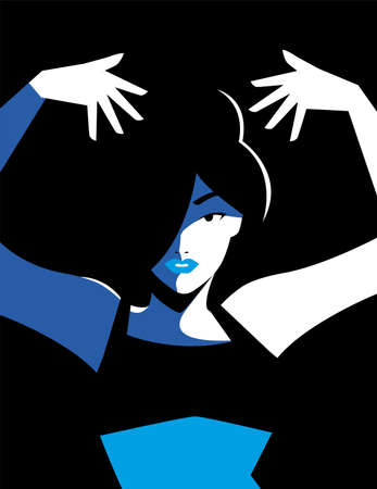 portrait of abstract young woman vector illustration designのイラスト素材