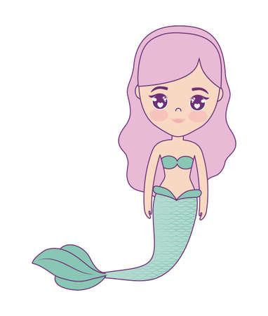 cute mermaid avatar character vector illustration designのイラスト素材