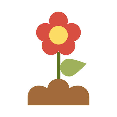 flower planted on white background vector illustration designのイラスト素材