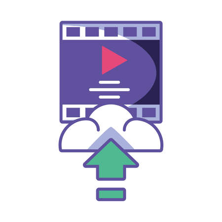 media player download on white background vector illustration designのイラスト素材