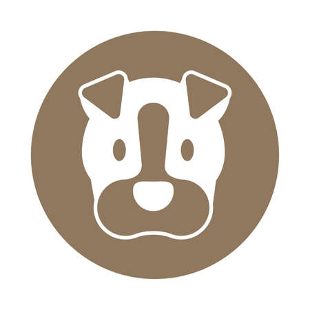 head of cute dog, block and flat style icon vector illustration designのイラスト素材