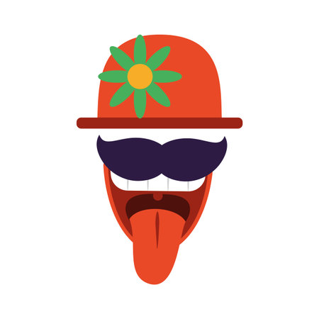 face expression comic, fools day vector illustration designのイラスト素材