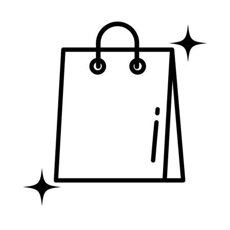shopping bag , line style icon vector illustration designのイラスト素材