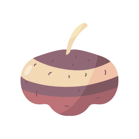 turnip vegetables icon over white background, flat detail style, vector illustrationのイラスト素材