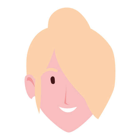 head of woman smiling on white background vector illustration designのイラスト素材