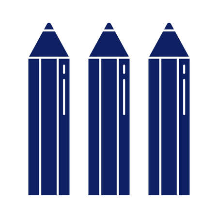 three pencils to write, silhouette style icon vector illustration designのイラスト素材