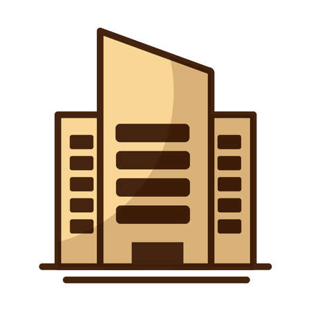 tower of apartment and office building on white background vector illustration designのイラスト素材