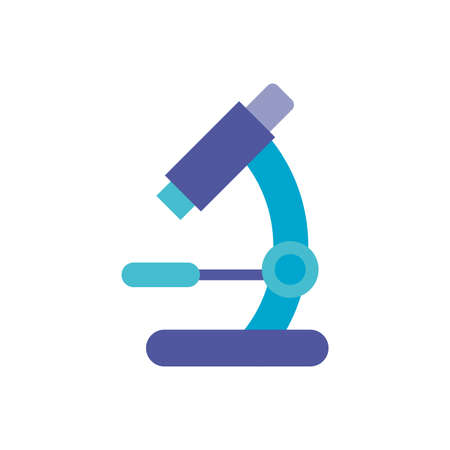 microscope over white background, flat style icon, vector illustrationのイラスト素材
