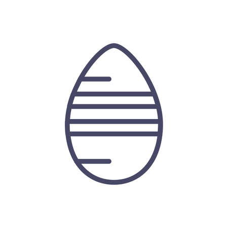striped easter egg over white background, line style icon, vector illustrationのイラスト素材